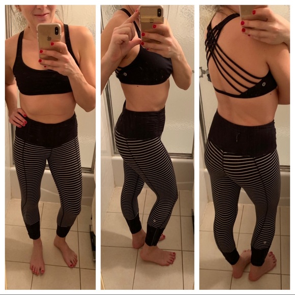 🦄 RARE Lululemon Parallel Stripe Runday Crops - Picture 9 of 16